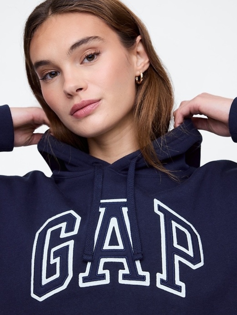 GAP Navy Blue Hoodie with White Logo